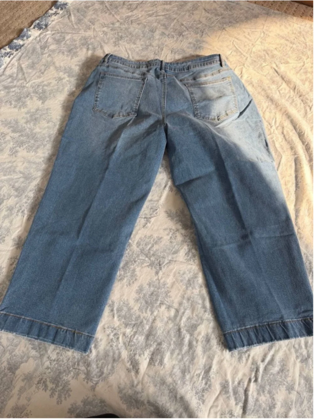 Flamingals Straight Leg Cropped Jeans Mid Waist Denim Pants 3XL